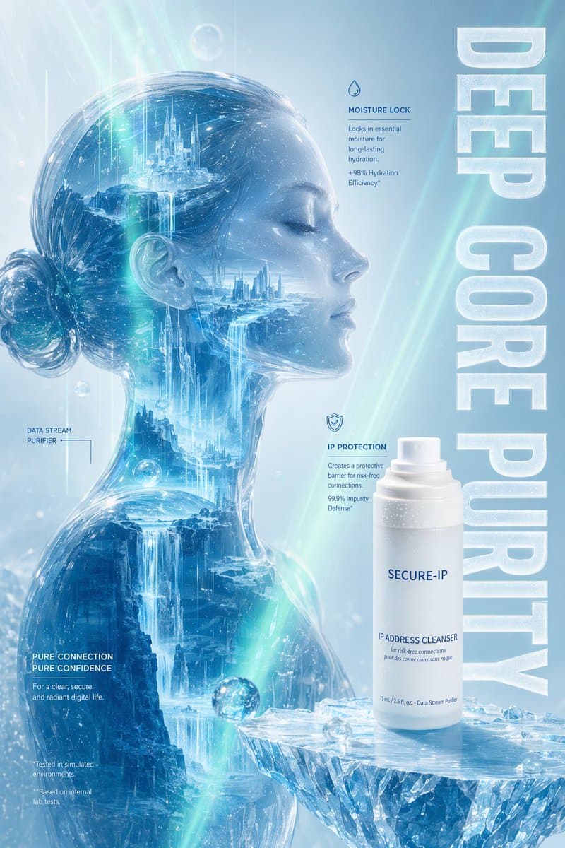 Futuristic Ice Skincare Poster - AI image template preview