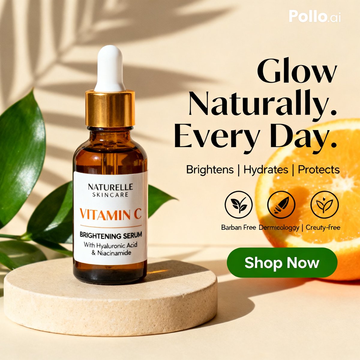 Vitamin C Skincare Ad - AI image template preview