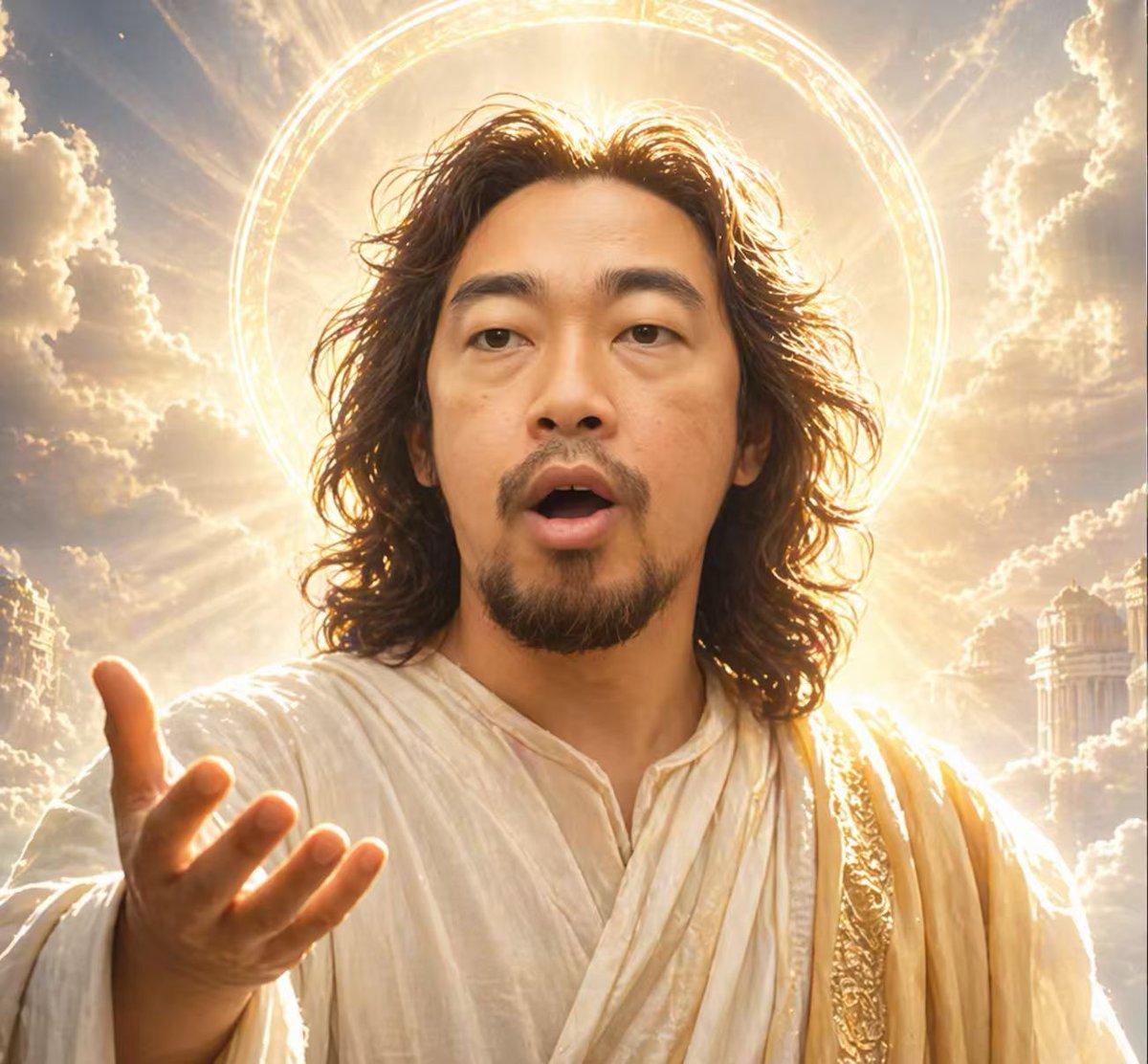 Divine Halo Portrait With Obscured Face - AI image template preview