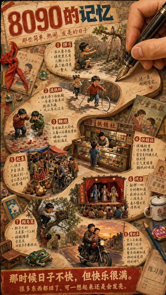 Nostalgic 80s 90s China Memory Poster - AI image template preview