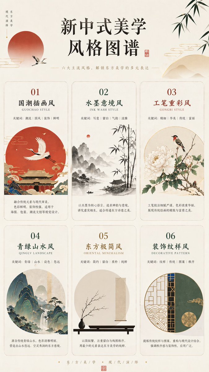 New Chinese Aesthetics Style Chart - AI image template preview