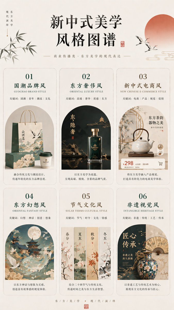 New Chinese Aesthetics Style Chart - AI image template preview