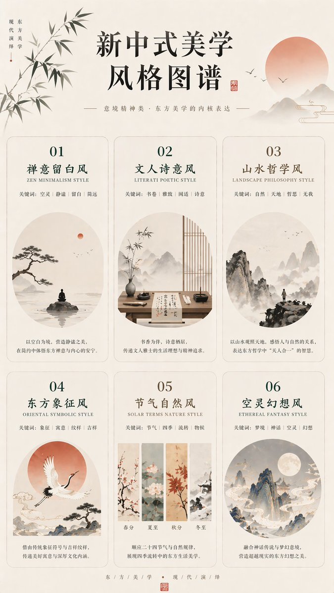 New Chinese Aesthetics Style Atlas - AI image template preview