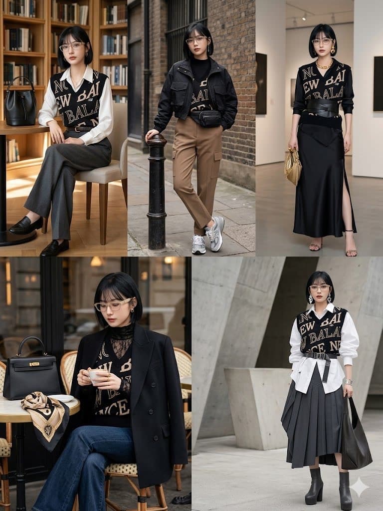 Five Ways to Style a Lettered Knit Top - AI image template preview