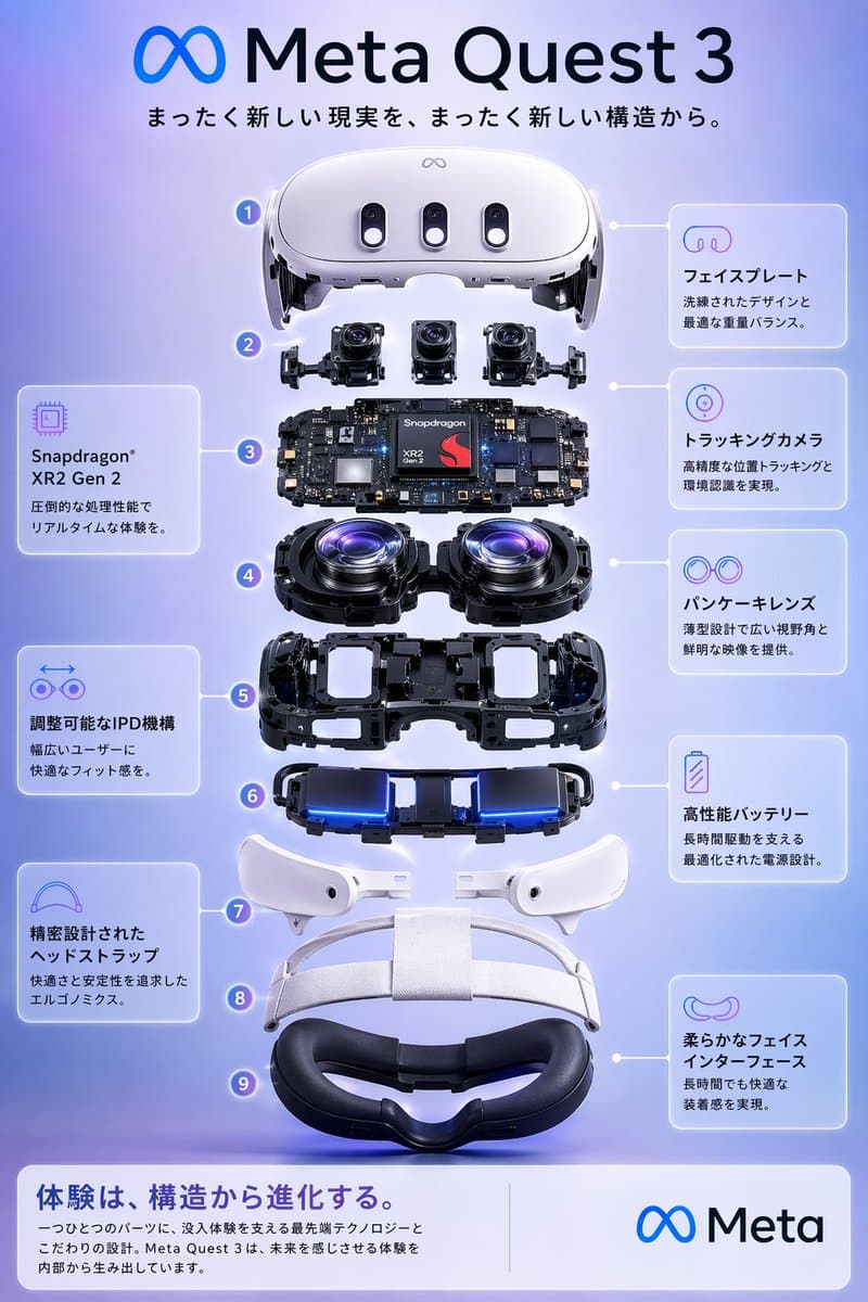 Meta Quest 3 Exploded View Poster - AI image template preview