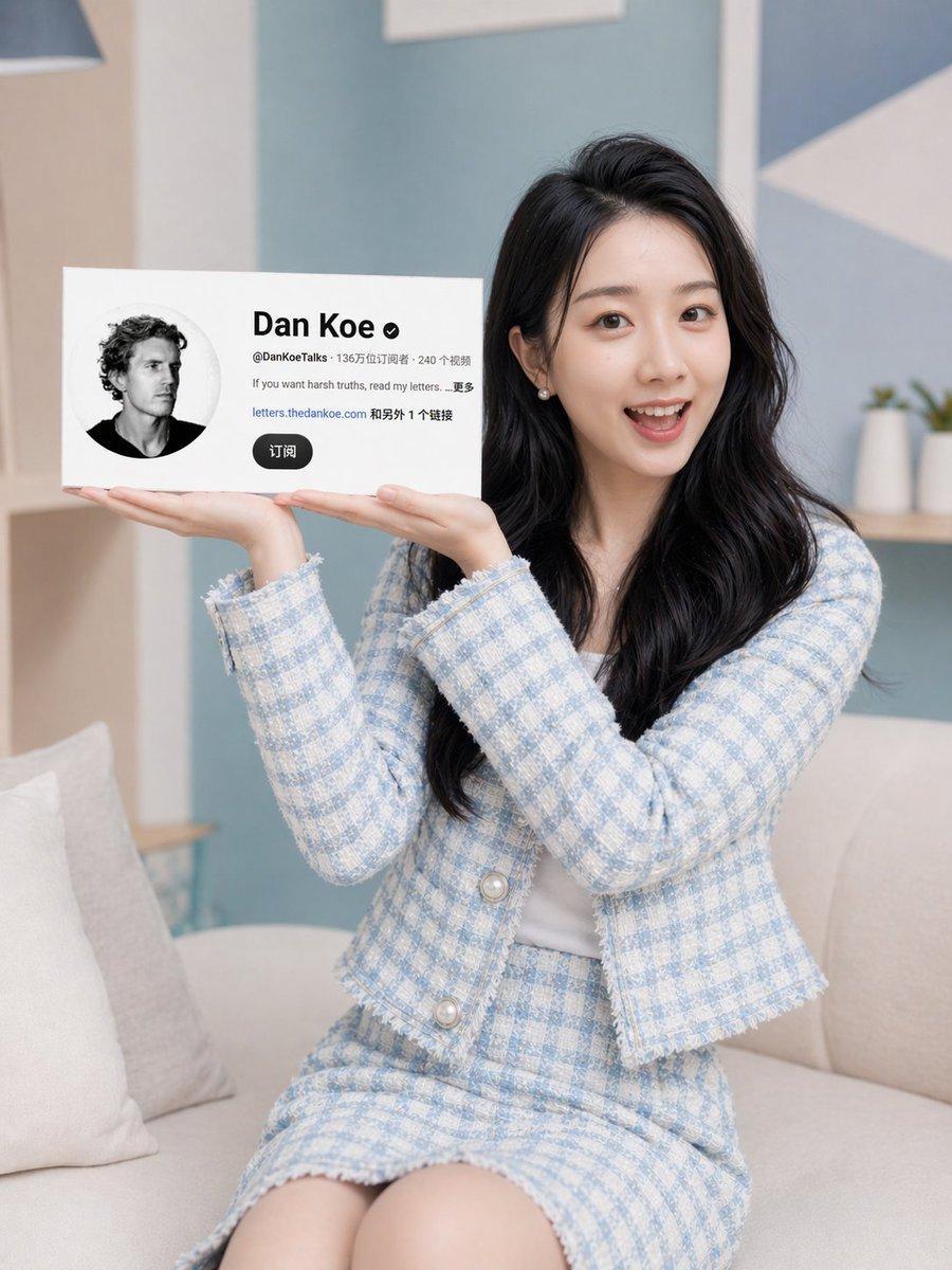 Influencer Holding Floating Profile Card - AI image template preview