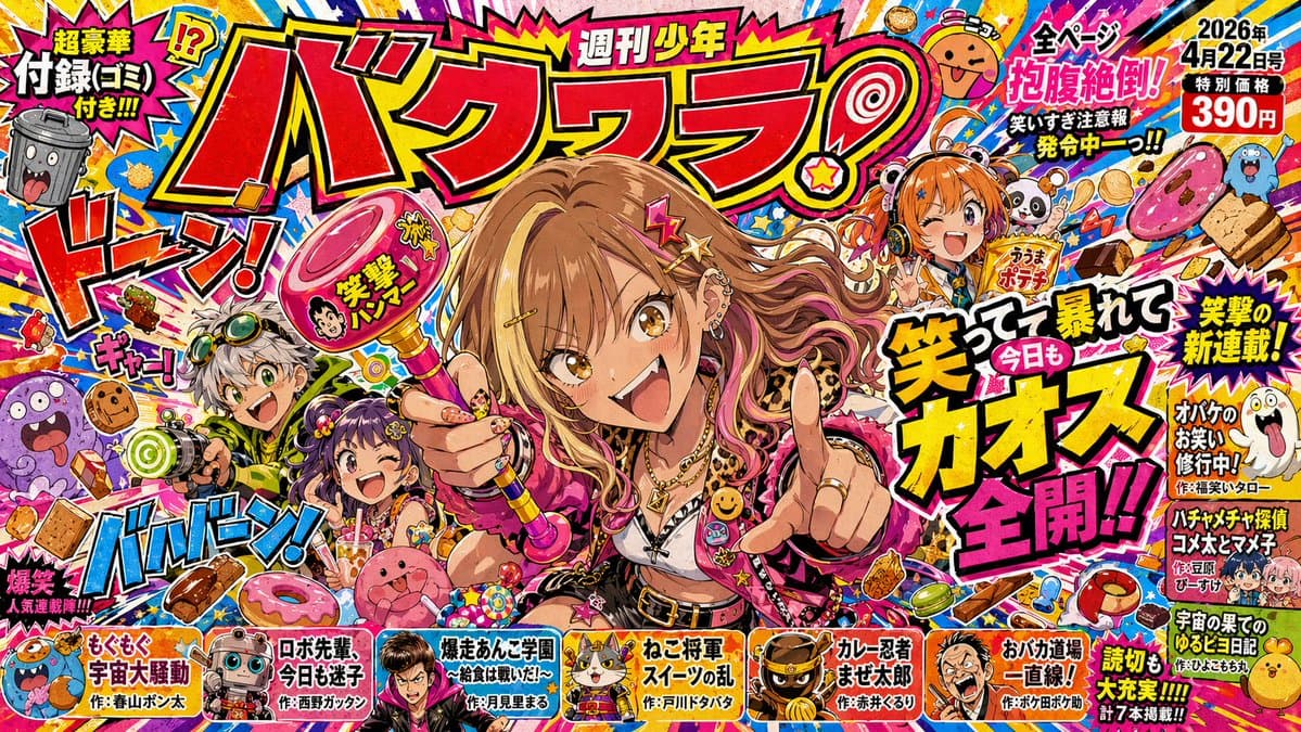 Chaotic Shonen Manga Cover - AI image template preview
