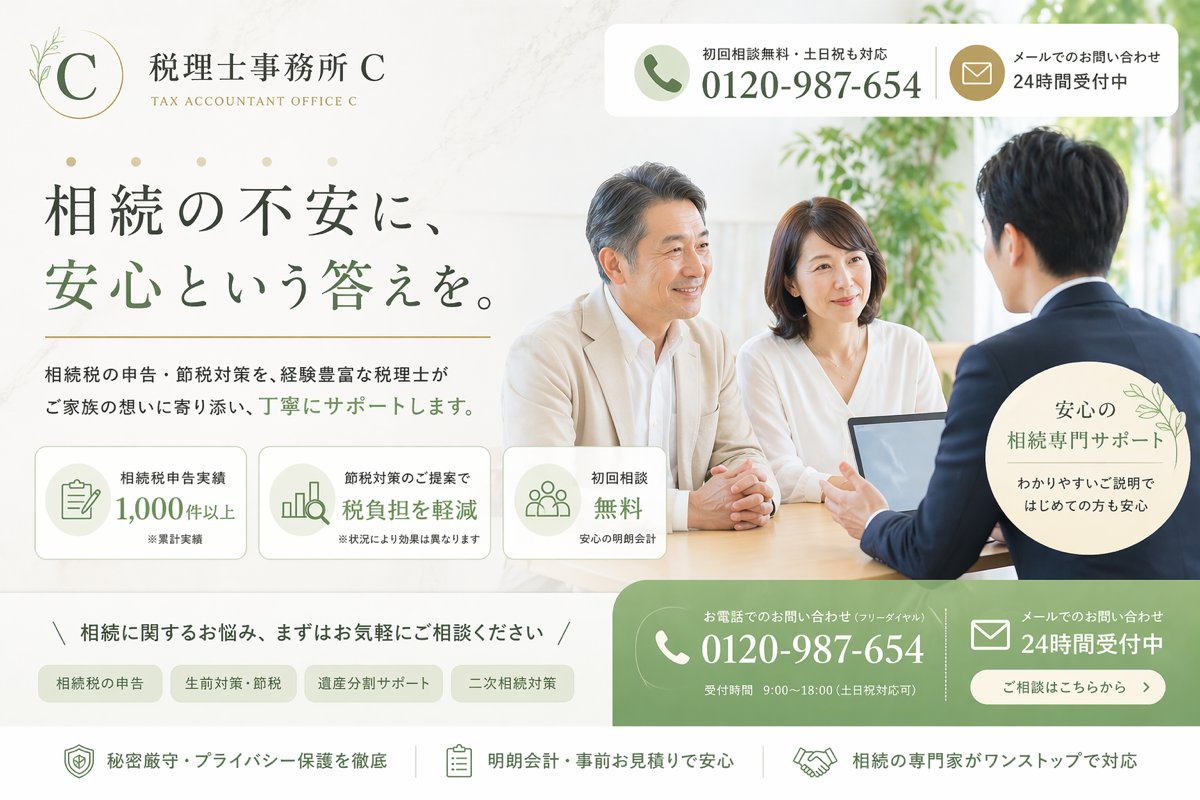 Japanese Inheritance Tax LP Hero - AI image template preview