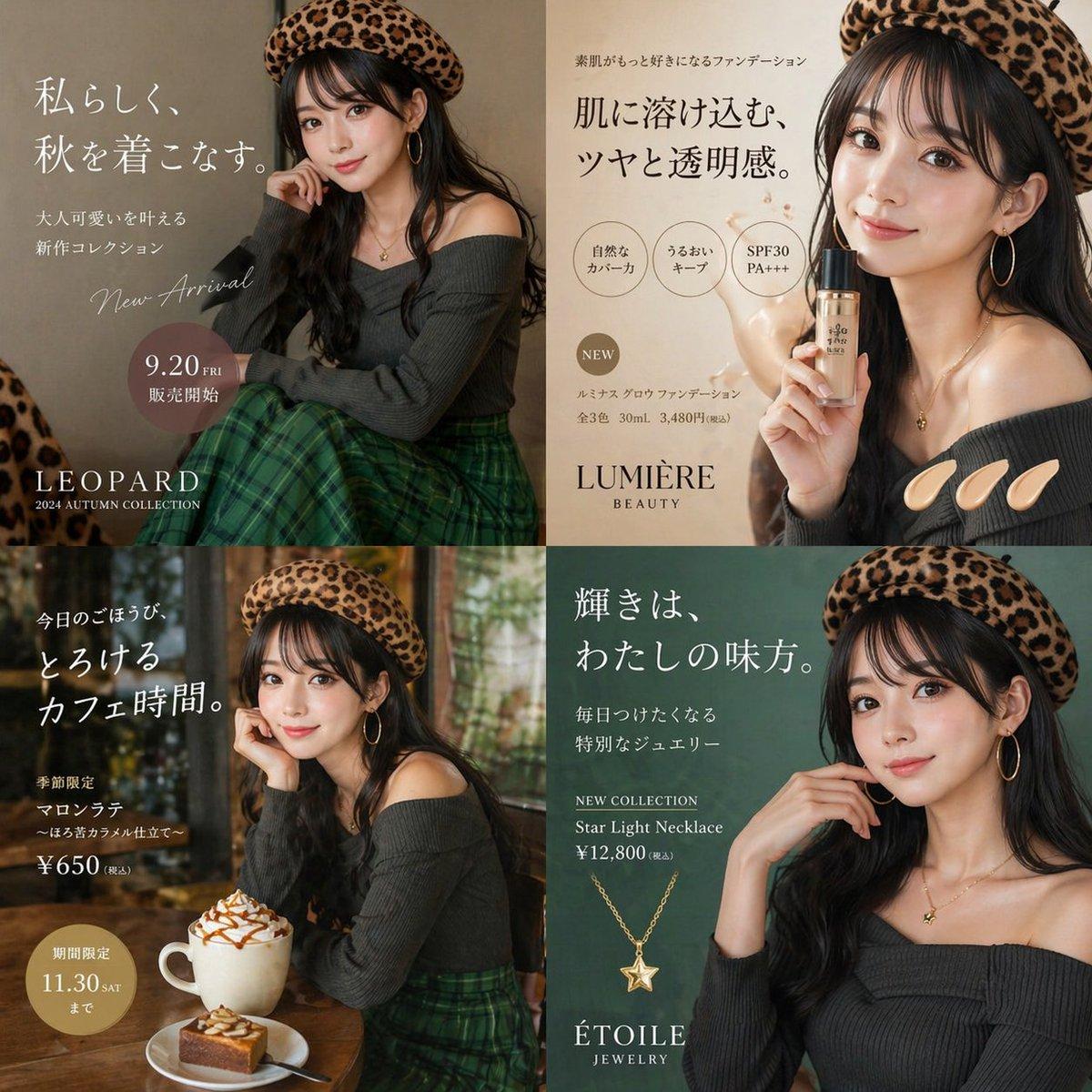 Autumn Fashion Lifestyle Ad Collage - AI image template preview
