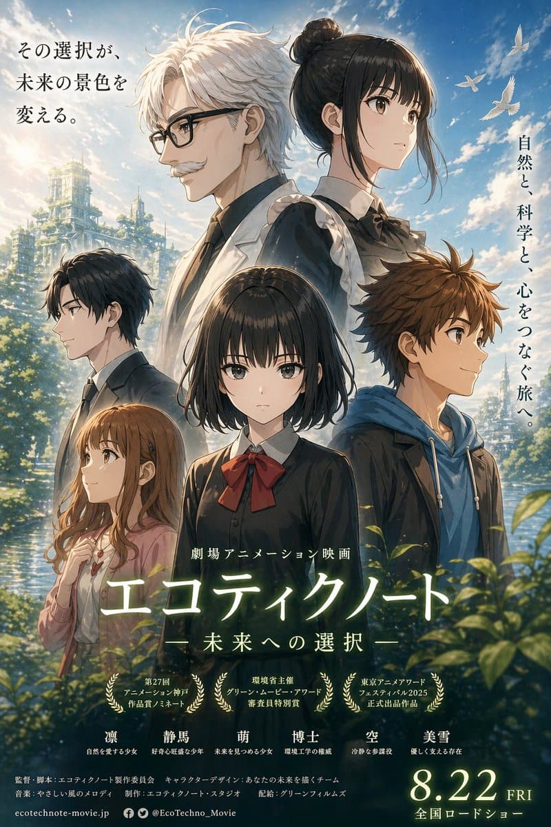 Anime Ensemble Movie Poster - AI image template preview