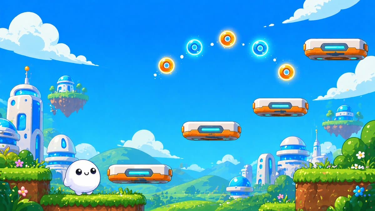 Cute Futuristic Platformer Scene preview