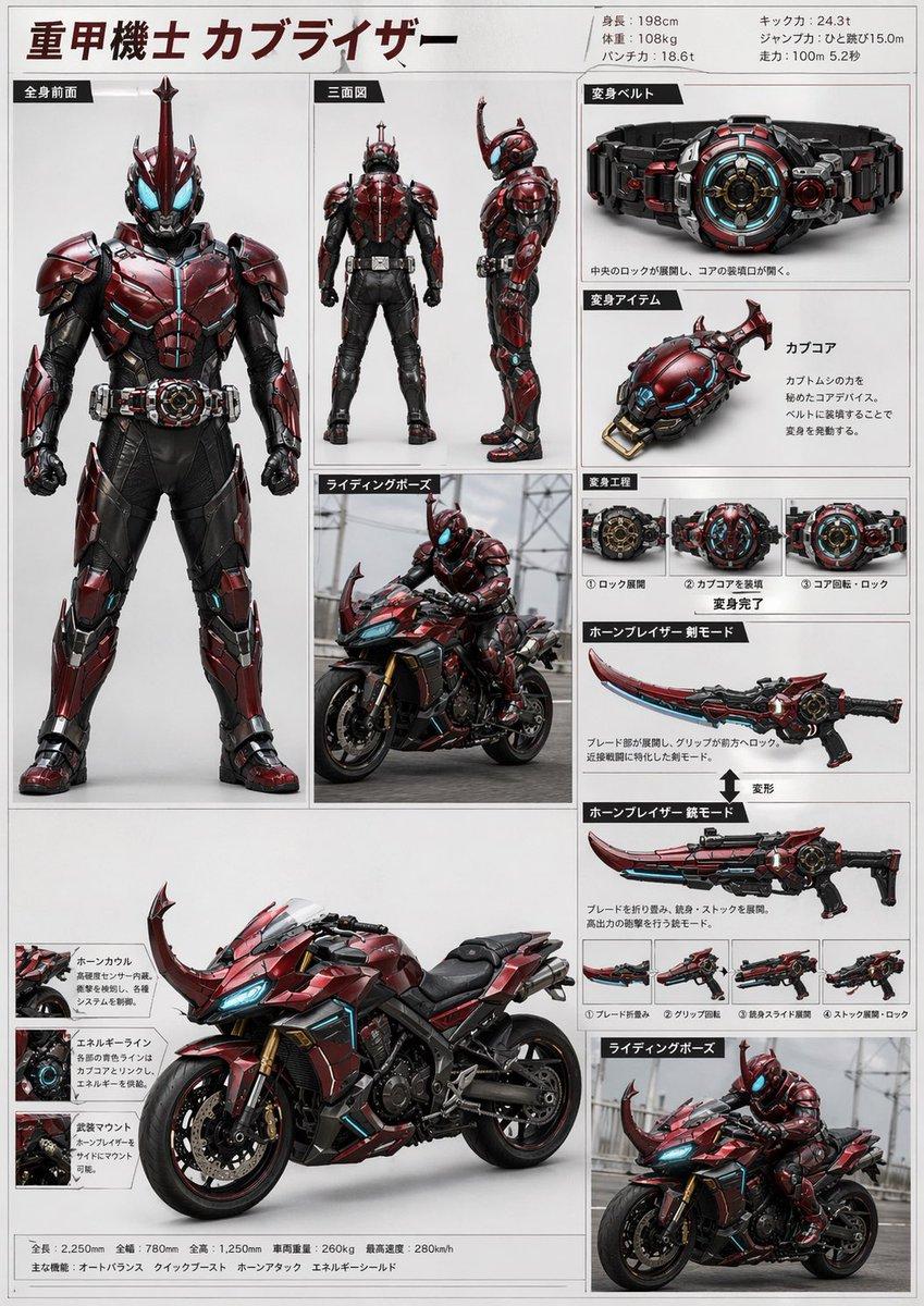 Tokusatsu Hero Reference Sheet - AI image template preview