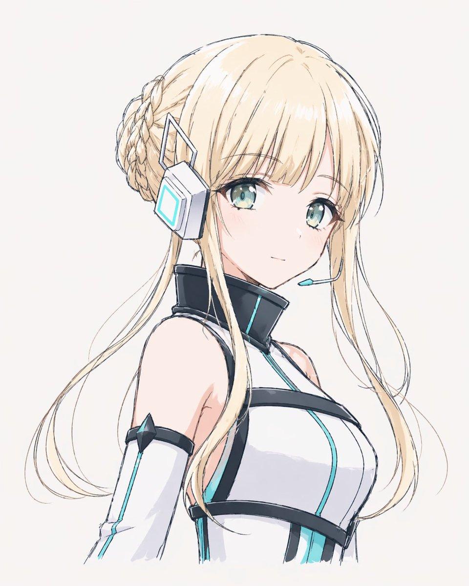 Minimal Futuristic Anime Girl Portrait - AI image template preview