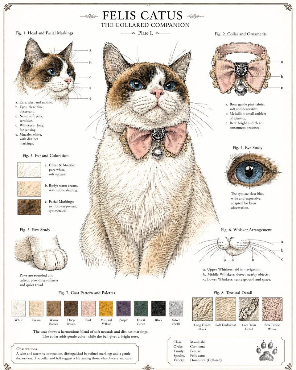 Vintage Cat Natural History Plate - AI image template preview