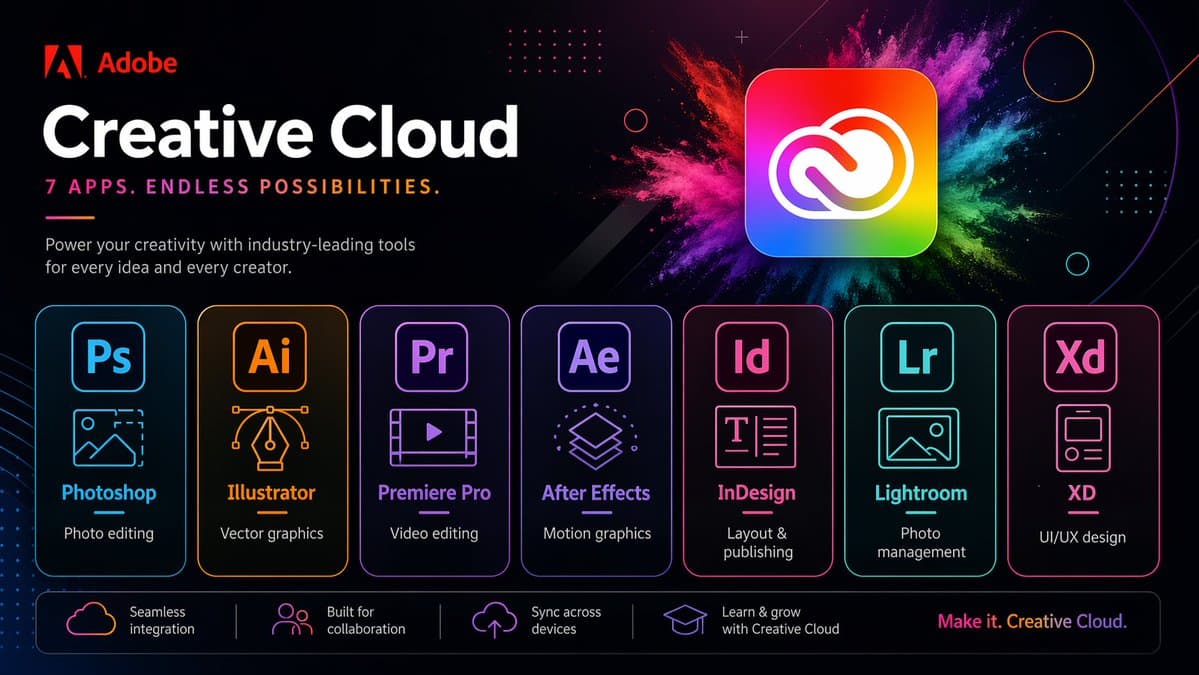 Neon Creative Cloud Promo Poster - AI image template preview