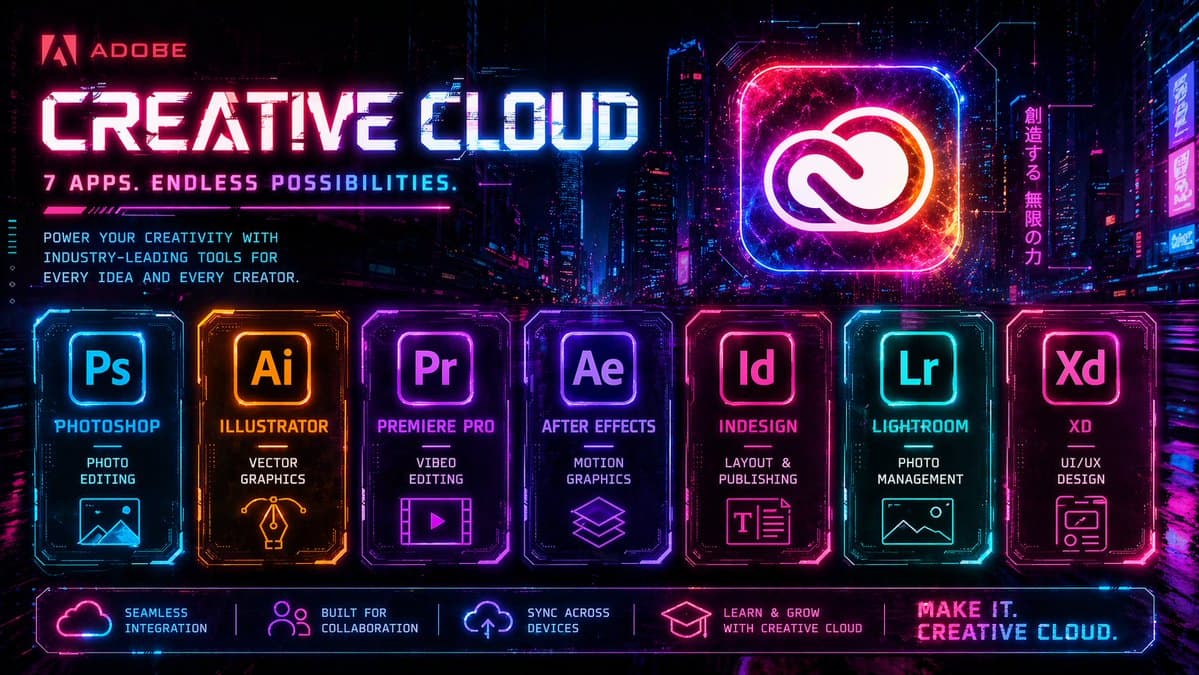 Cyberpunk Creative Cloud Ad Poster - AI image template preview