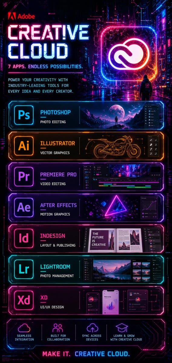 Cyberpunk Creative Cloud Poster - AI image template preview
