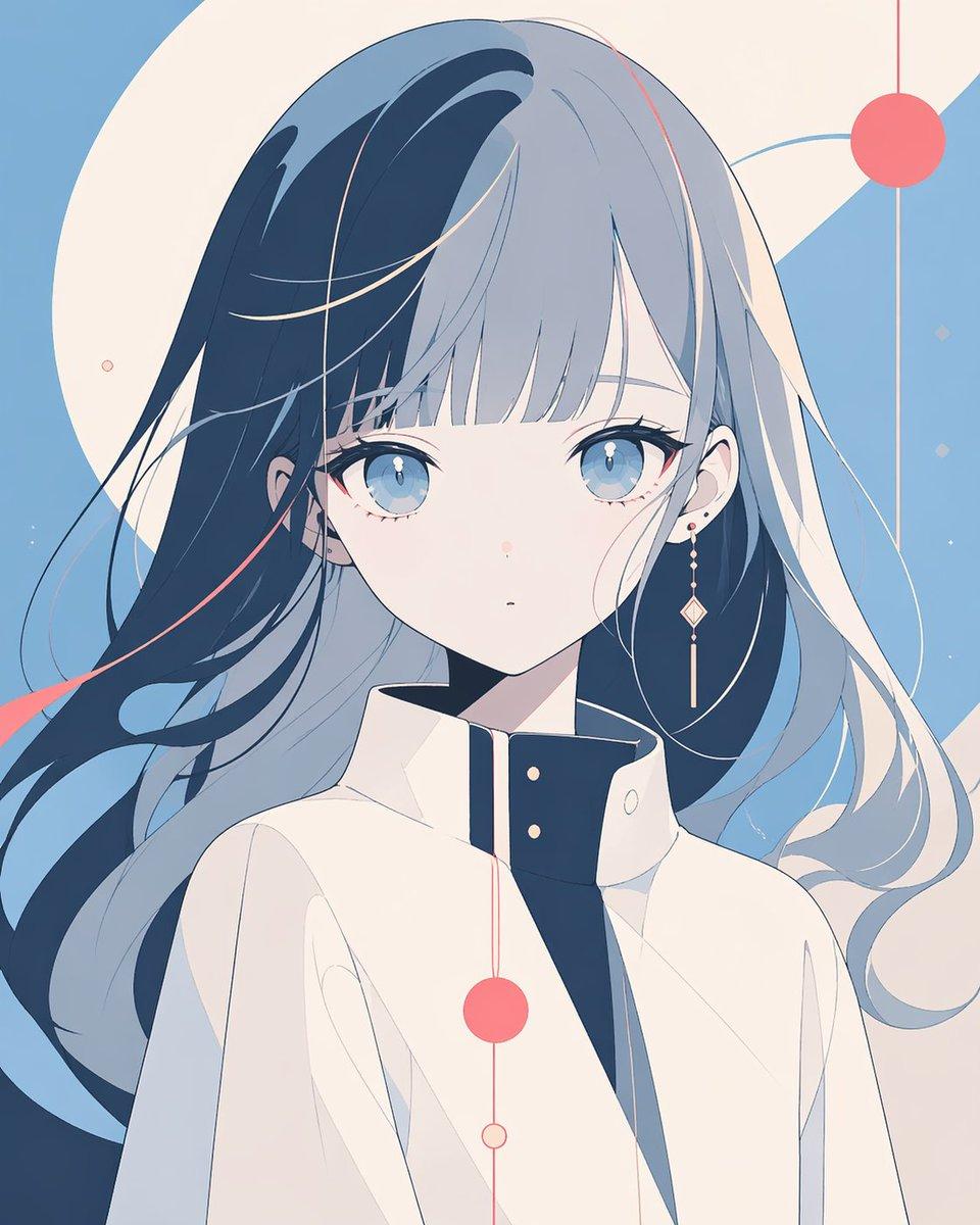Minimalist Anime Portrait with Censored Face - AI image template preview