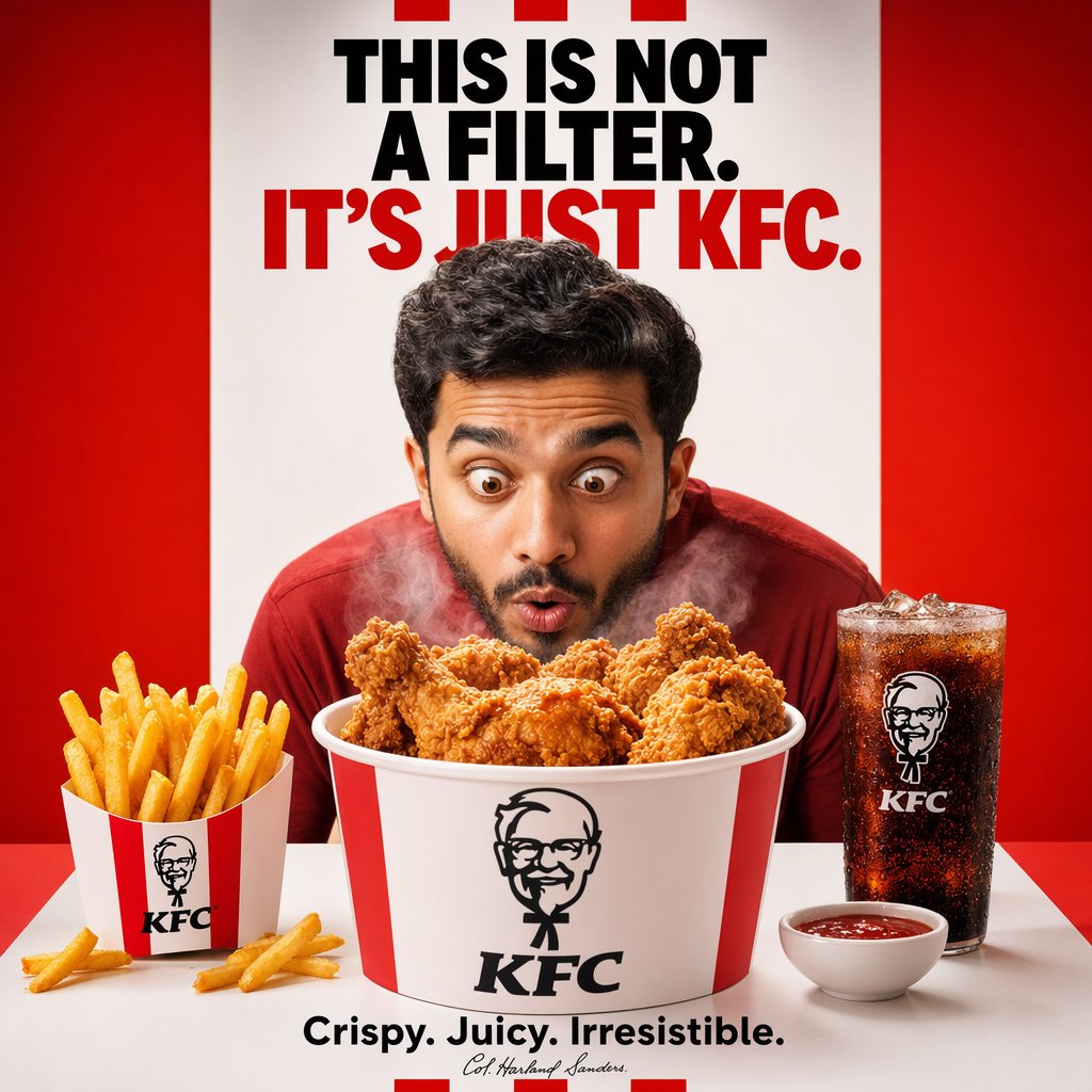 Bold KFC Food Ad Poster - AI image template preview