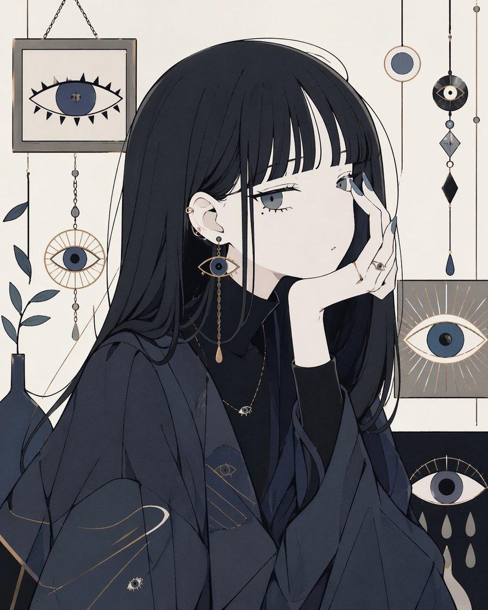 Occult Eye Motif Anime Portrait preview