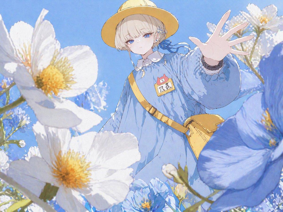 Anime Girl Reaching Through Flowers preview