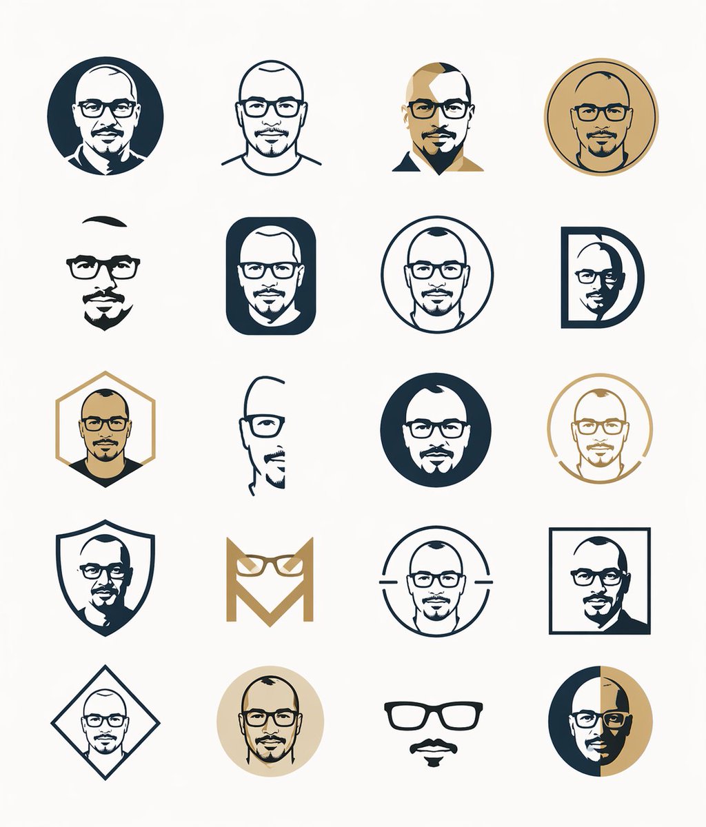 Minimal Male Avatar Logo Grid - AI image template preview