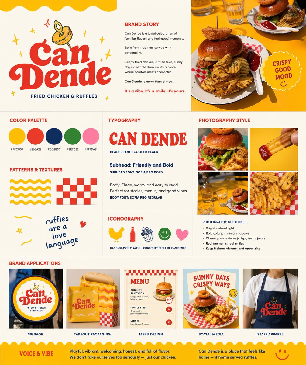 Retro Fast-Food Brand Board - AI image template preview