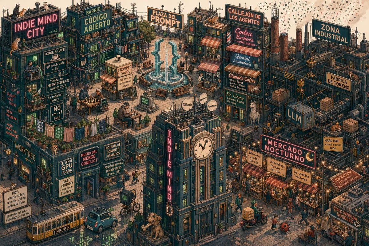 Indie Mind City Isometric Tech District - AI image template preview