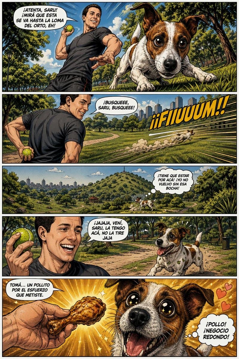 Funny Dog Park Comic Page - AI image template preview