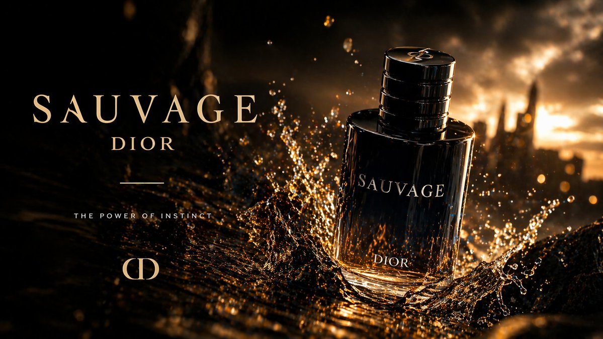 Luxury Perfume Splash Ad - AI image template preview