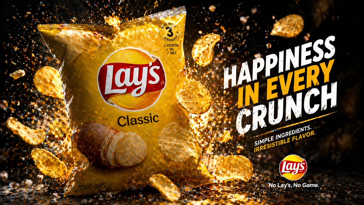 Cinematic Potato Chips Ad - AI image template preview
