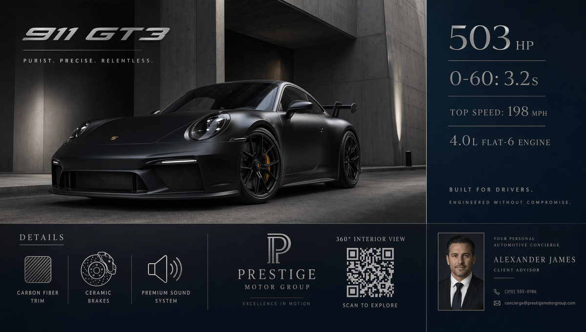 Luxury GT3 Dealership Poster - AI image template preview