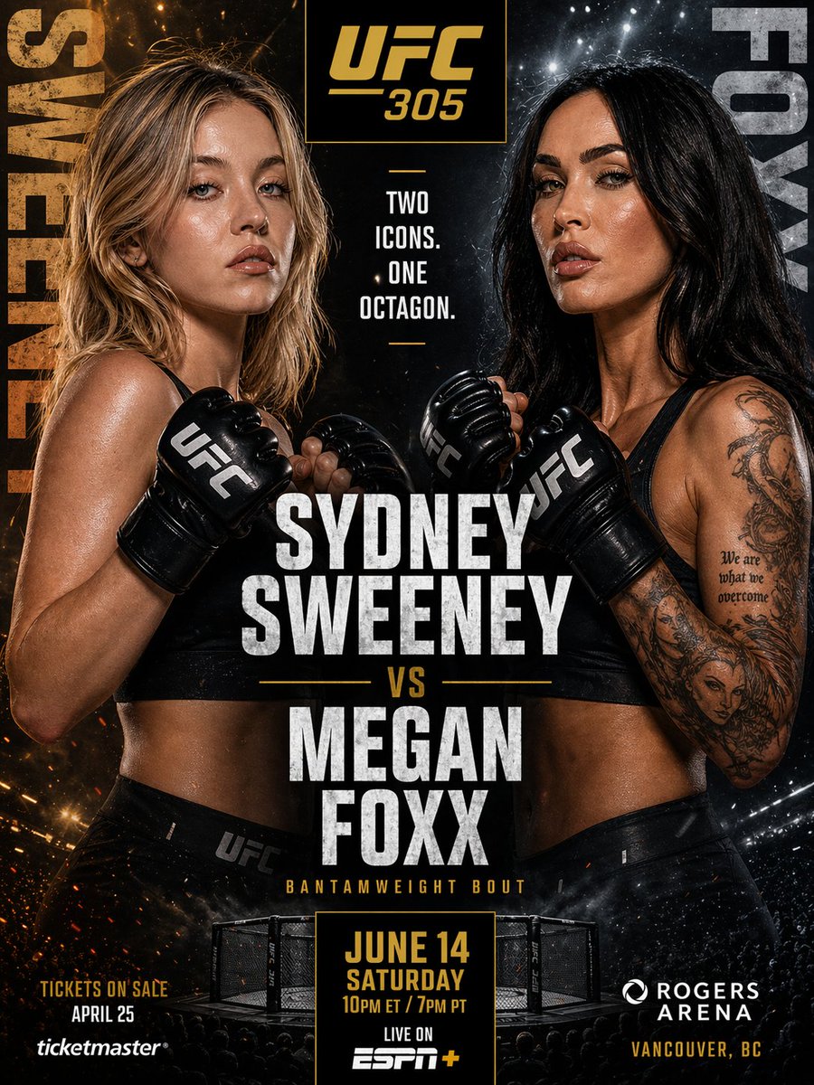 UFC-Style Women's Fight Poster - AI image template preview