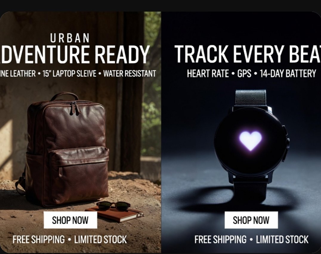 Split-Screen Product Ad Poster - AI image template preview