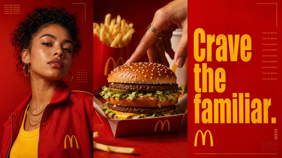 Triptych Fast-Food Ad Poster - AI image template preview