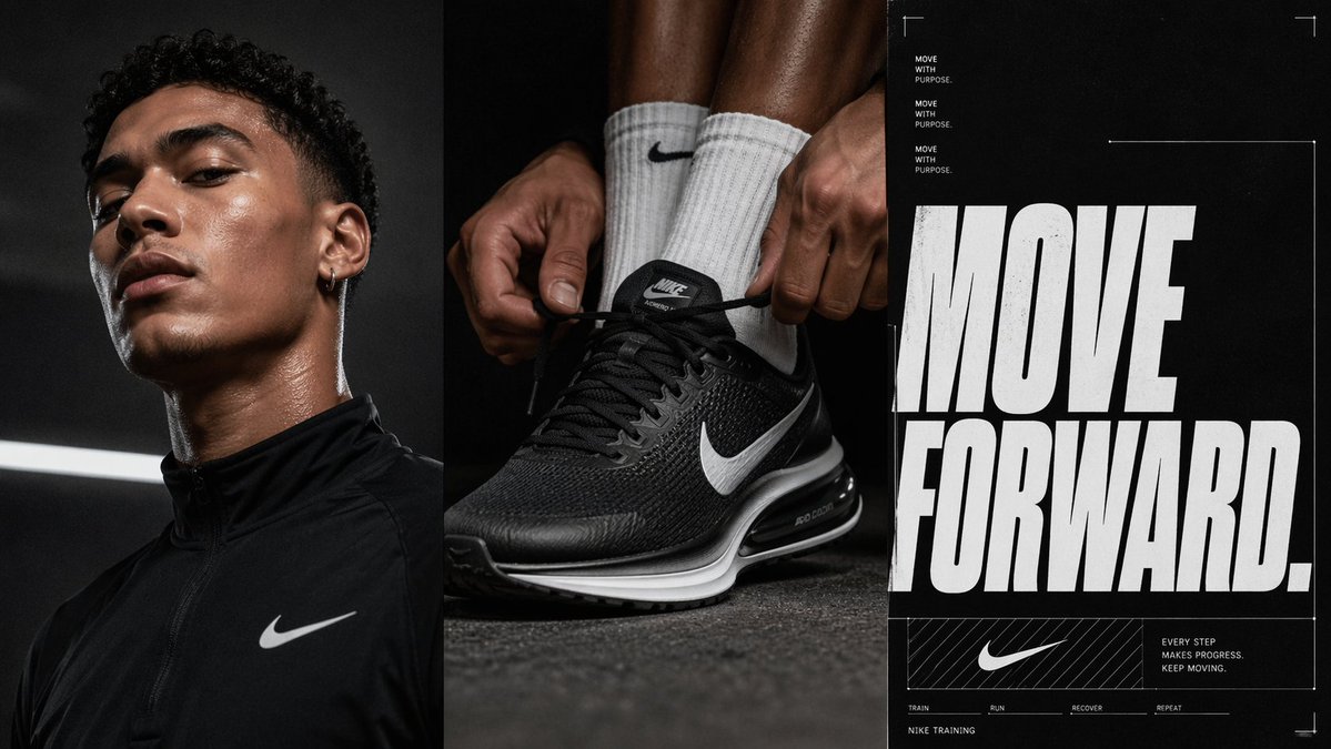 Triptych Sports Ad Poster - AI image template preview