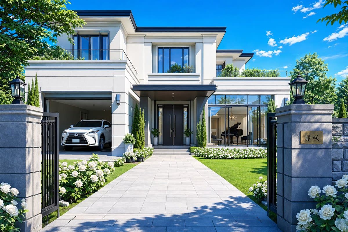Modern Luxury Mansion Exterior - AI image template preview