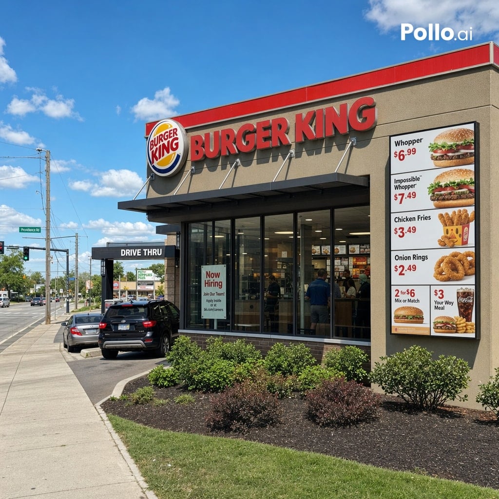 Photorealistic Fast Food Storefront - AI image template preview