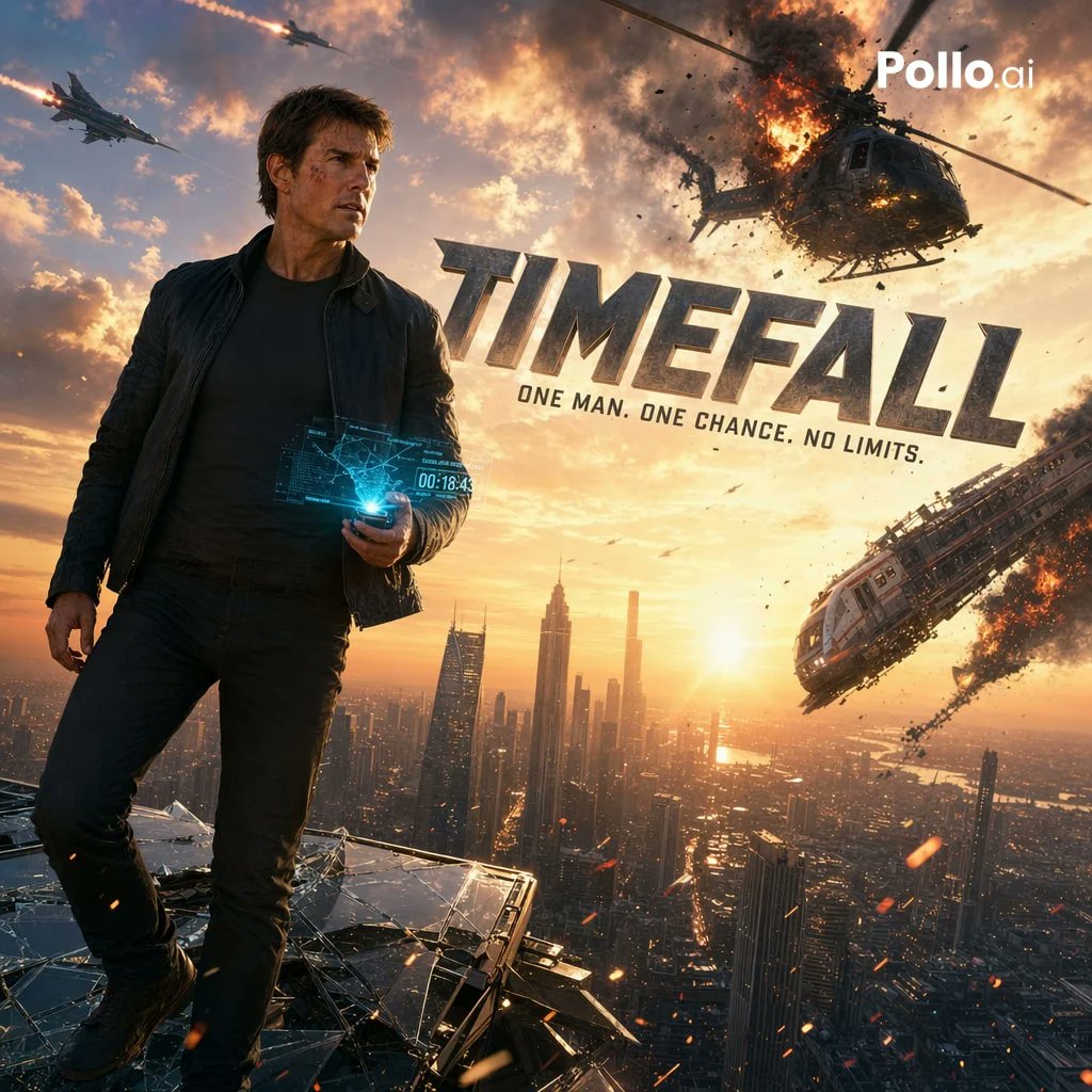 Cinematic Sci-Fi Action Poster - AI image template preview