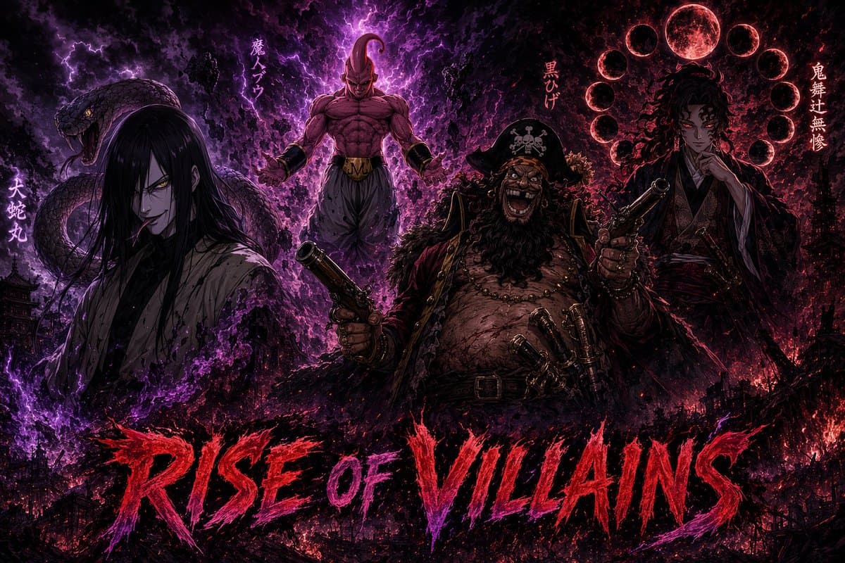 Dark Anime Villains Crossover Poster - AI image template preview