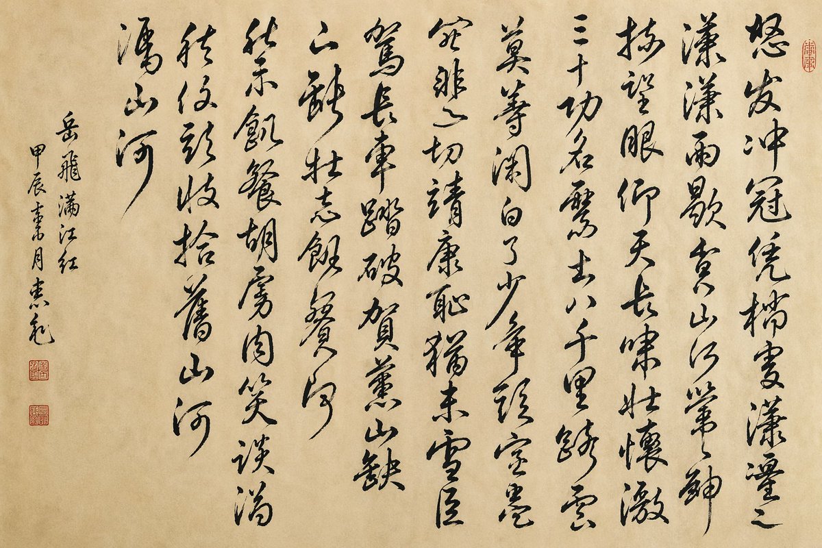 Chinese Cursive Calligraphy Scroll - AI image template preview