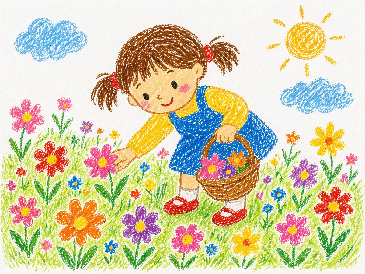 Crayon Style Drawing Prompt - AI image template preview