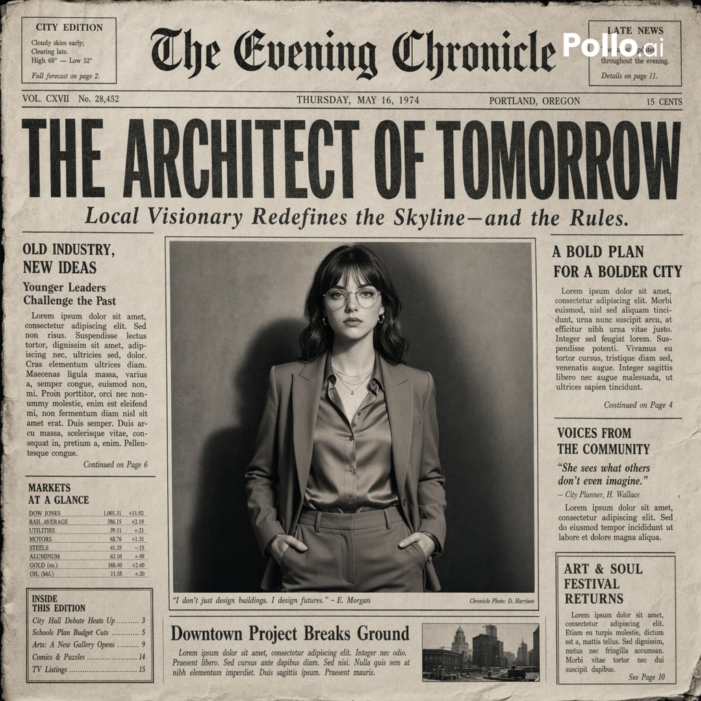 Vintage Newspaper Front Page Generator - AI image template preview