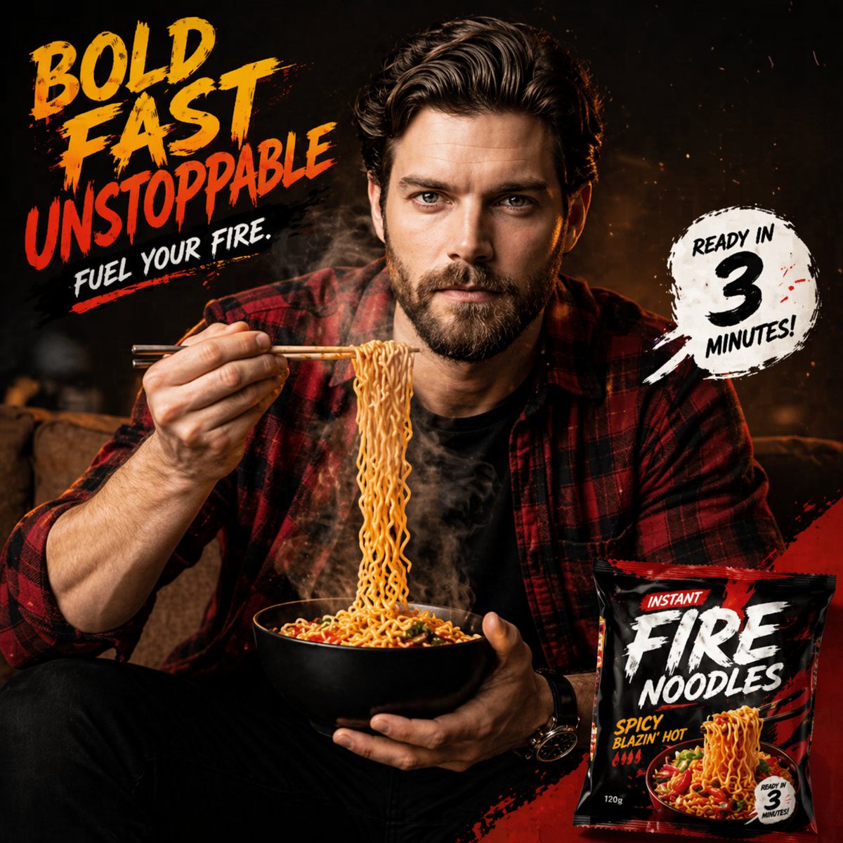 Energetic Food Advertisement - AI image template preview