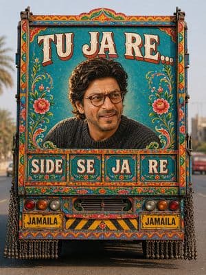 Pakistani Truck Art Portrait - AI image template preview