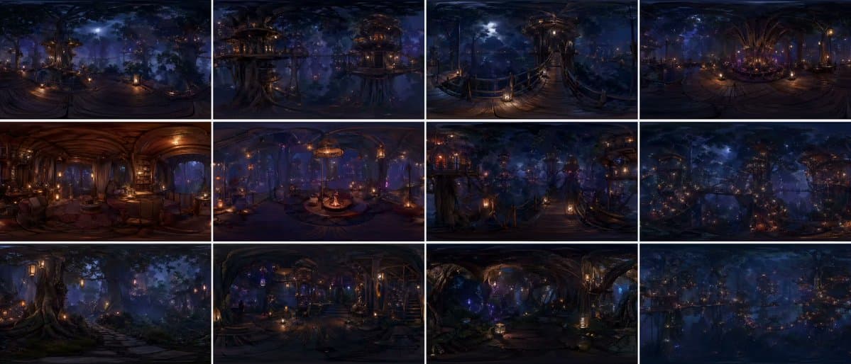 360-Degree Forest World Panorama Grid - AI image template preview