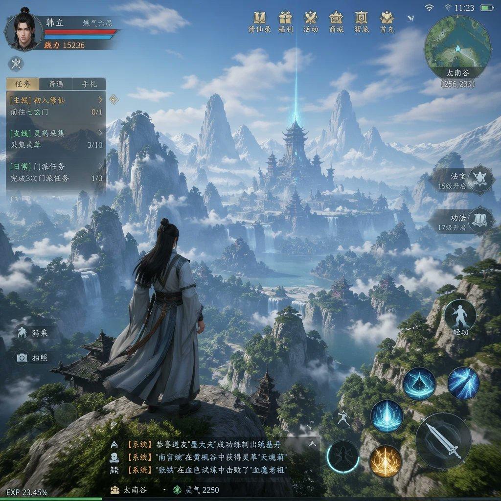 MMO Game World Screenshot - AI image template preview