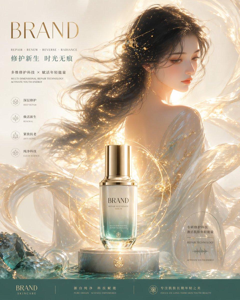 Luxury Skincare Brand Key Visual (KV) - AI image template preview