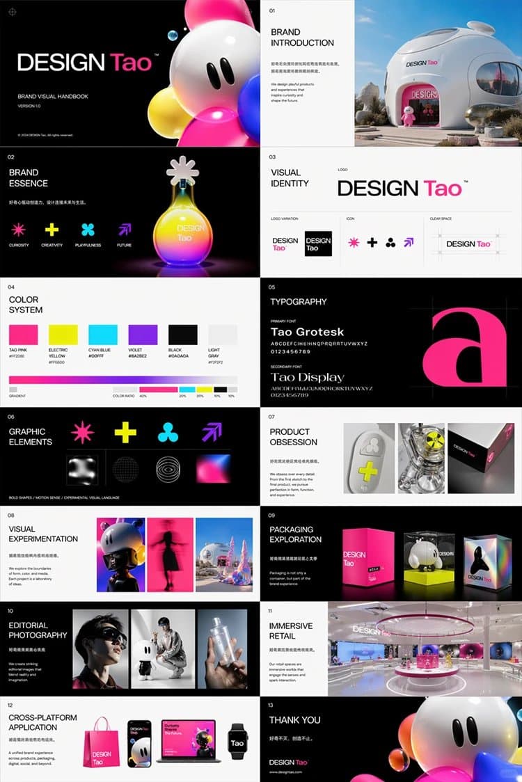 Futuristic Brand Visual Manual - AI image template preview