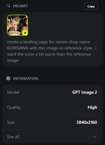 Ramen Shop Landing Page Design - AI image template preview